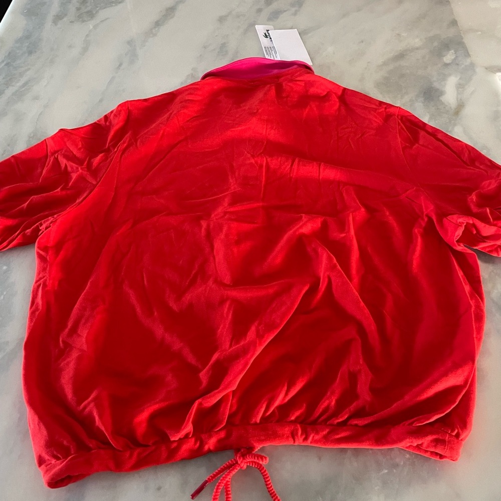 Lacoste Red / Pink Polo Top Drawstring Waist Woman’s Size 12 - Picture 6 of 8